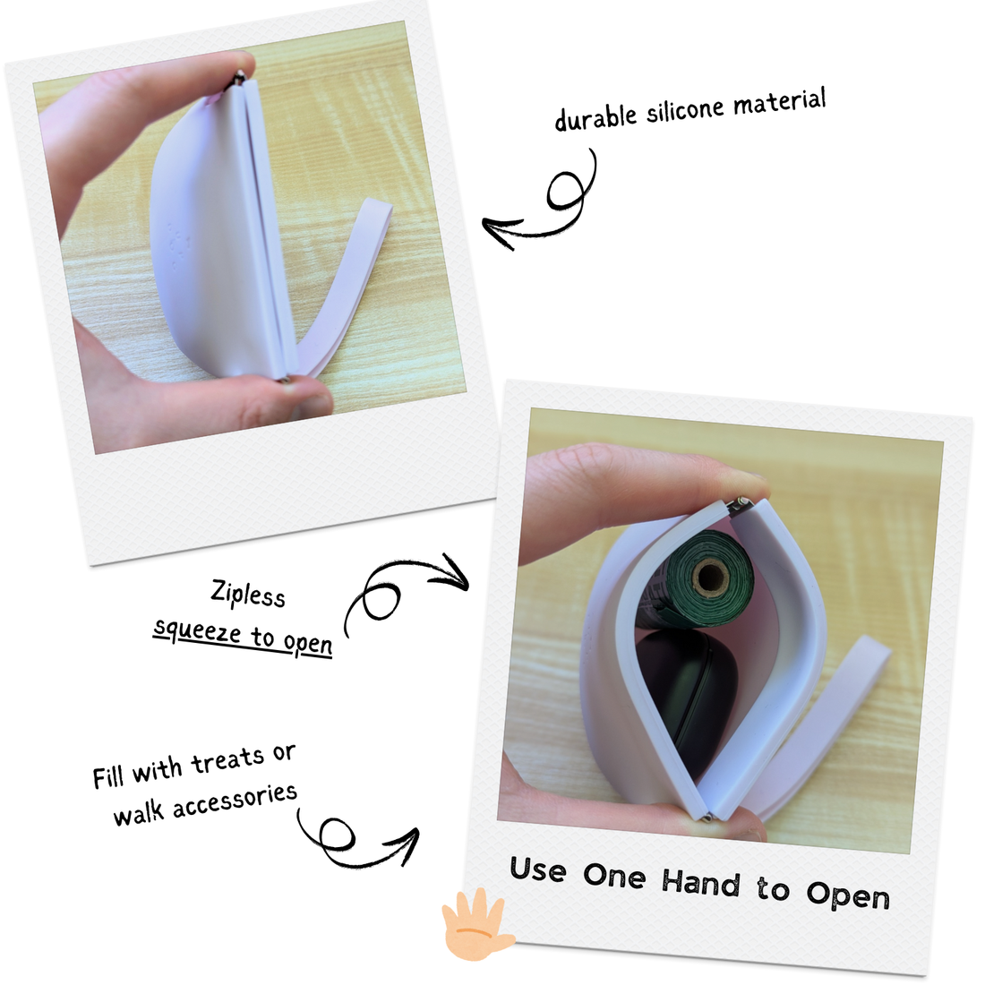 Up Dog Pouch // Kleine Leckerlitasche aus Silikon (grau)