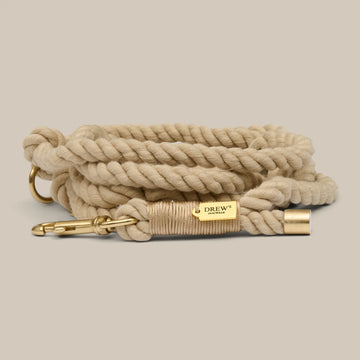 Drew's Dogwear Beige // Verstellbare und weiche Leine (Standard)
