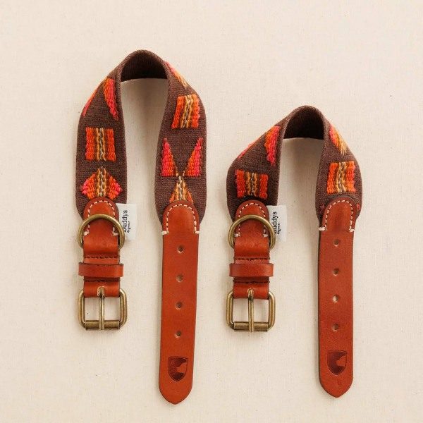 Buddys Dogwear Etna Brown // Breites und leichtes Halsband (braun/orange)
