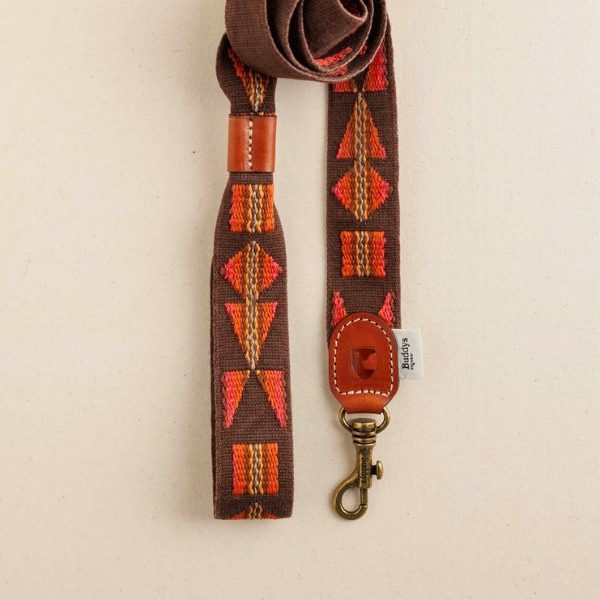 Buddys Dogwear Etna Brown // Breite und leichte Leine (braun/orange)