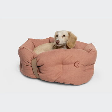 Cloud7 LTTL Snoozy Leinen-Mix // Weiches Hundebett für Welpen und kleine Hunde (Dusty Rose)