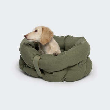 Cloud7 LTTL Snoozy Leinen-Mix // Weiches Hundebett für Welpen und kleine Hunde (Moos)