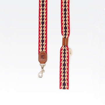 Buddys Dogwear Peruvian Arrow // Breite und leichte Leine (rot)