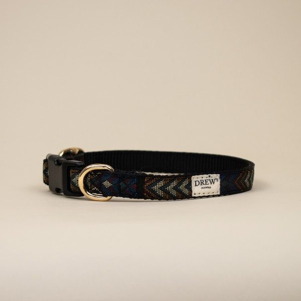 Drew's Dogwear Woody // Verstellbares Halsband (grünes Muster)