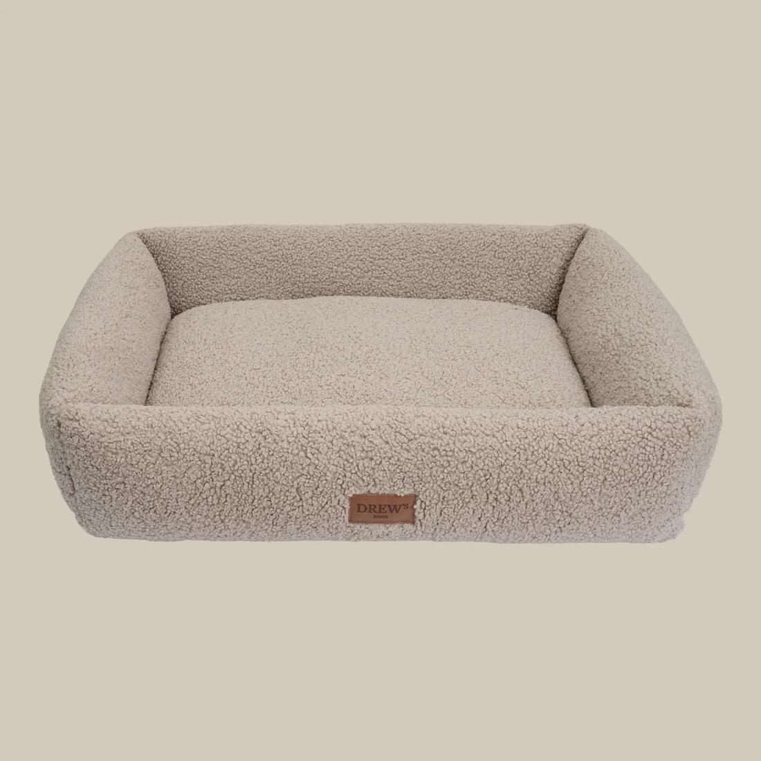 Drew's Dogwear Nuna // Teddyweiches und waschbares Hundebett mit Memory-Schaum (Taupe)