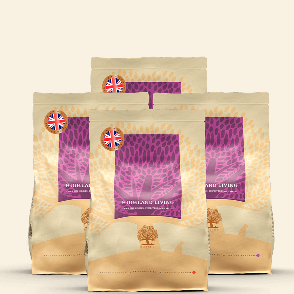 Essential Heritage, Highland Living // Trockenfutter mit Wildgeflügel und Angus-Rindfleisch (4 x 2,5 kg)