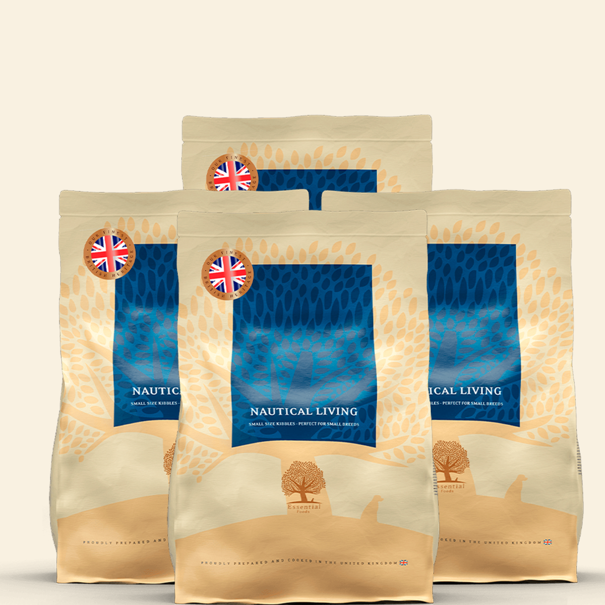 Essential Heritage, Nautical Living // Trockenfutter reich an Omega-3-Fettsäuren aus Fisch (4 x 2,5 kg)