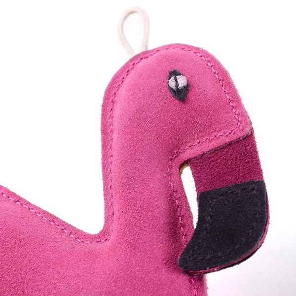 Floyd The Flamingo // Hundespielzeug aus Seil und Wildleder (Flamingo)