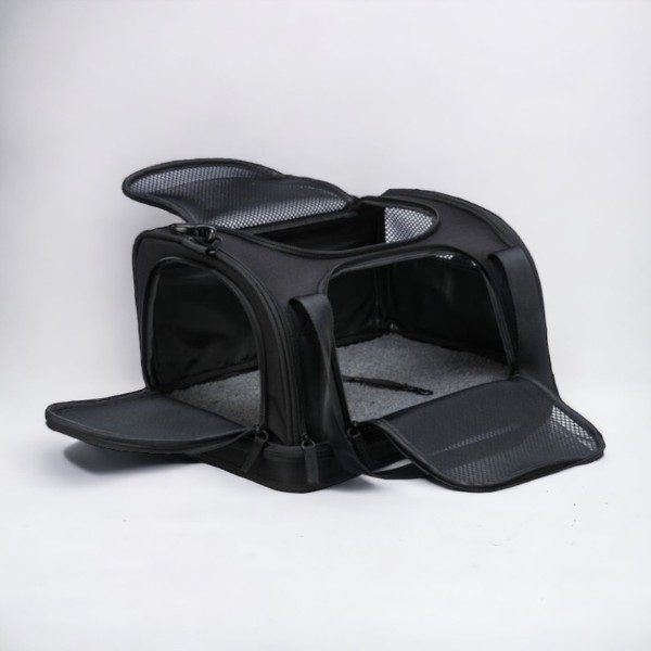 Flugzeug-Airline-Tasche // Flugtasche und Reisetasche für Hunde (schwarz)