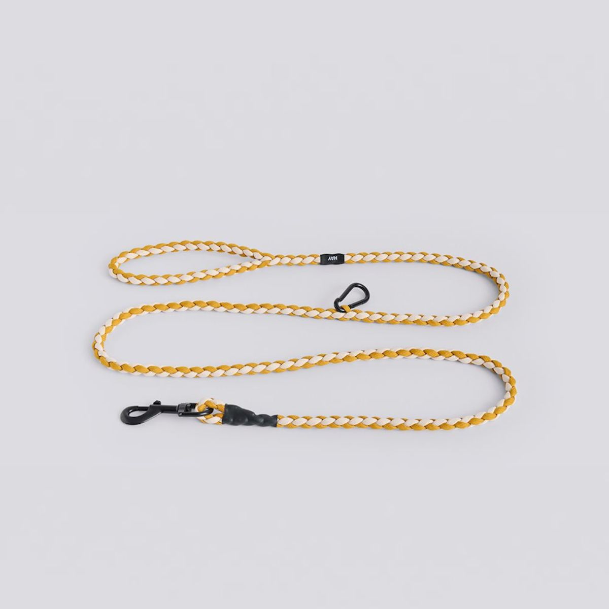 HAY Dogs Braided // Geflochtene Hundeleine aus recyceltem Nylon (Gelb/Creme)