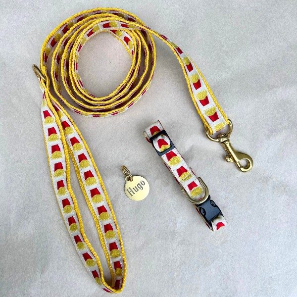 Welpenset // Welpenhalsband, Welpenleine und Hundemarke (Pommes)
