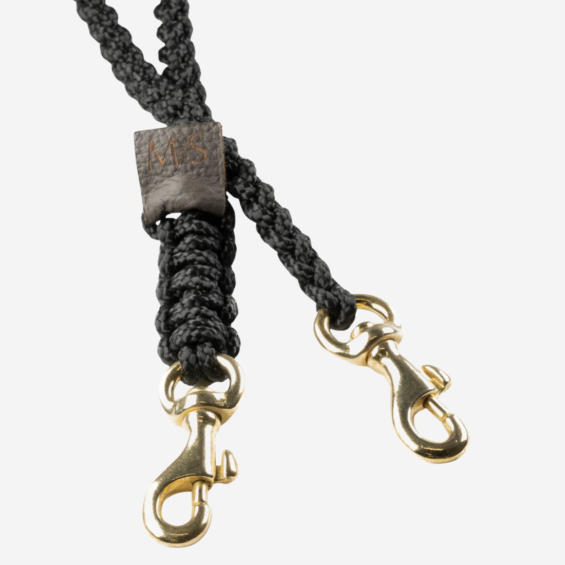 Maritime Leash Nero // Justerbar line i håndknyttet reb (sort)