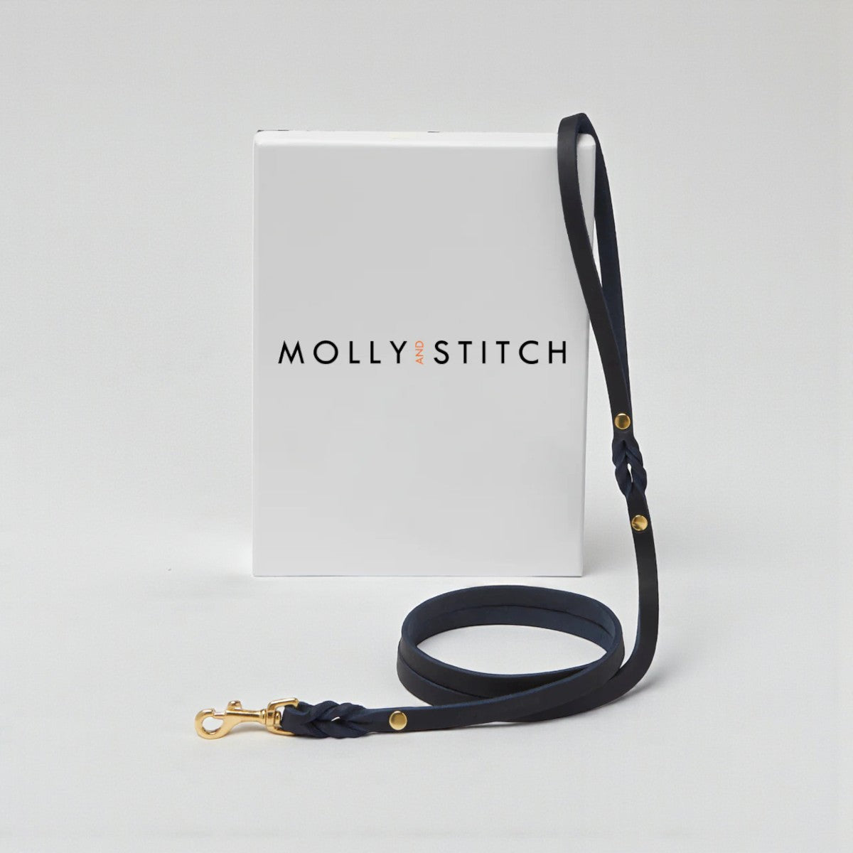 Butter Navy City Leash // Klassische Hundeleine aus weichem Leder (Dunkelblau)