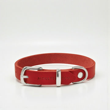 Butter Red // Weiches Lederhalsband (rot)