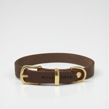 Butter Classic // Weiches Lederhalsband (dunkelbraun)