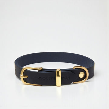 Butter Navy // Halsband aus weichem Leder (Marineblau) 