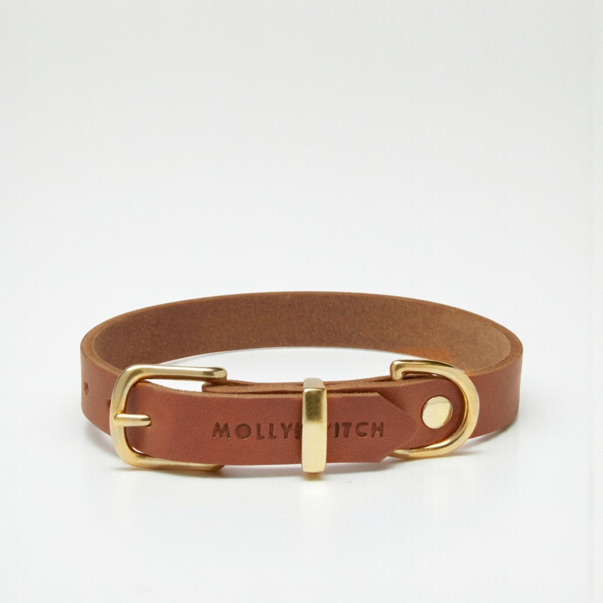 Butter Sahara // Weiches Lederhalsband (cognac)