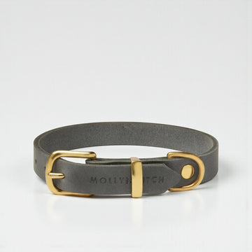 Butter Timeless // Weiches Lederhalsband (grau)