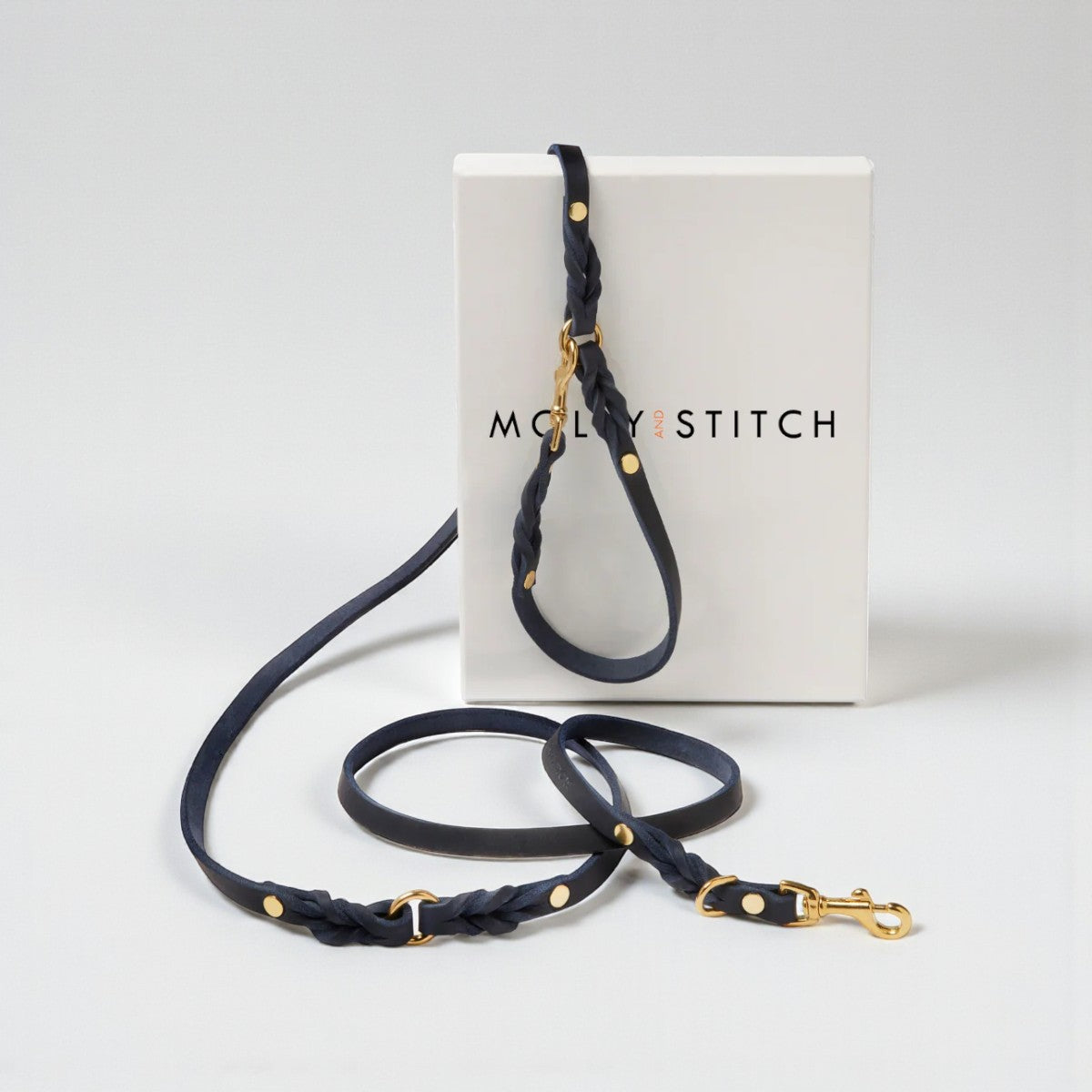 Butter Navy // Verstellbare Leine aus weichem Leder (Marineblau)