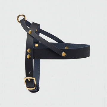 Butter Navy // Klassisches Geschirr aus weichem Leder (Marineblau)