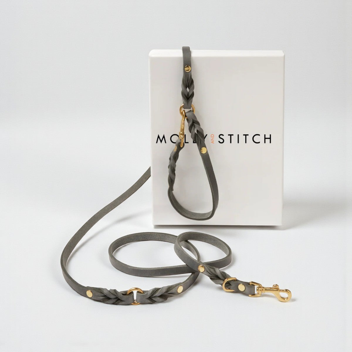 Butter Timeless // Verstellbare Leine aus weichem Leder (grau)