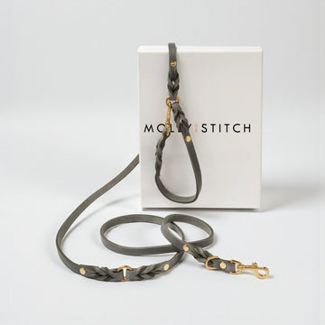 Butter Timeless // Verstellbare Leine aus weichem Leder (grau)