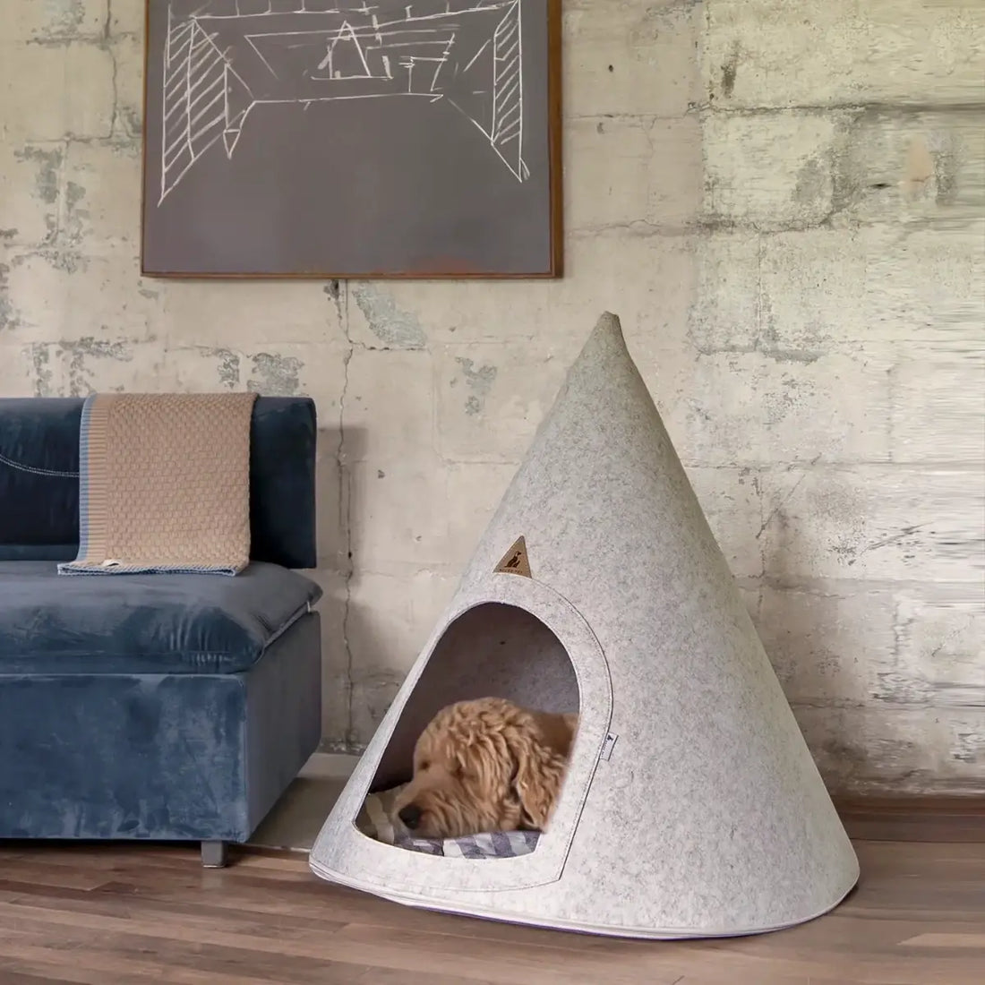 Nooee Pet Cave // Hundehöhle mit Innenkissen (Creme)