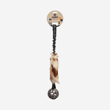 Ozami Play-n-tug // Zerrspielzeug mit Kunstfell und Ball (65 cm)