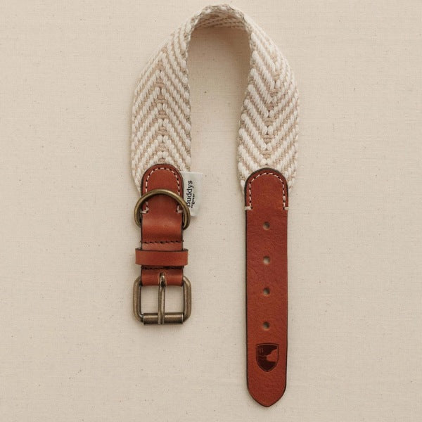 Buddys Dogwear Portixol Sand // Breites und leichtes Halsband (beige)