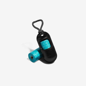 Zee.dog Black // Hundetaschenhalter mit reflektierendem Seil (schwarz)