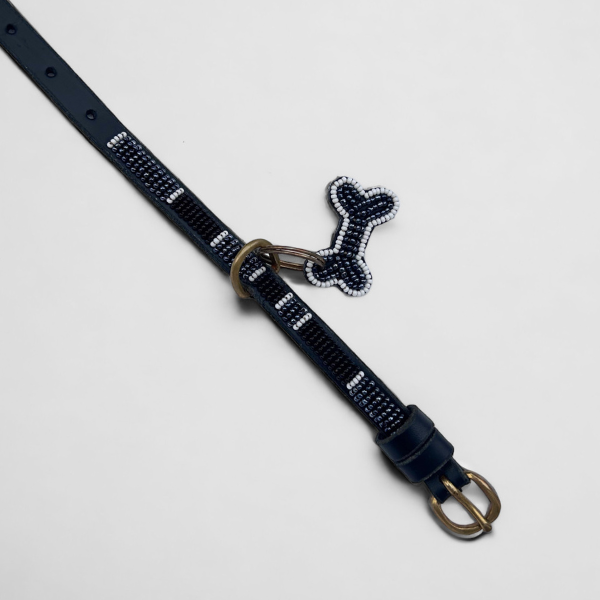 Zinj Rafiki Schwarz, Micro // Handgefertigtes Perlenhalsband für kleine Hunde