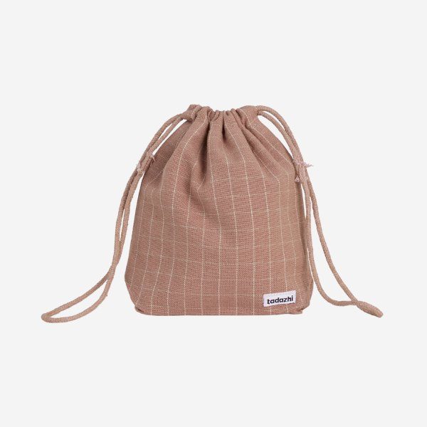 Tadazhi Leckerli-Tasche // Leckerli-Tasche aus Bio-Baumwolle (rosa kariert)
