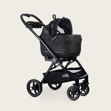 Tavo Maeve™ Iso + Roscoe™ Trek // Crash-getesteter Autositz + Kinderwagen (Onyx)