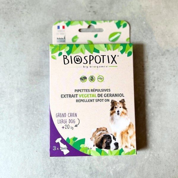 Biospotix Spot On // Ungiftiges und natürliches Zecken- und Flohschutzmittel für Hunde