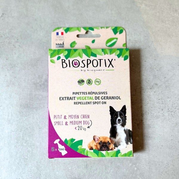 Biospotix Spot On // Ungiftiges und natürliches Zecken- und Flohschutzmittel für Hunde