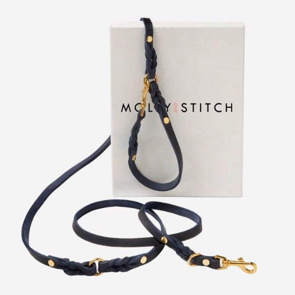 Butter Navy // Verstellbare Leine aus weichem Leder (Marineblau)
