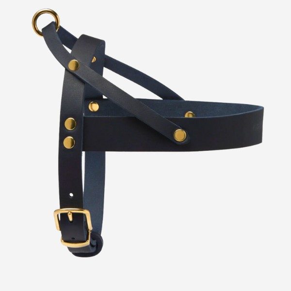 Butter Navy // Klassisches Geschirr aus weichem Leder (Marineblau)