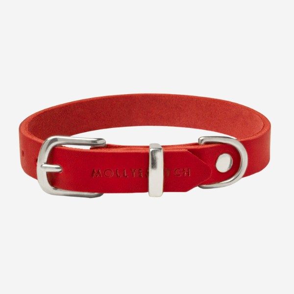 Butter Red // Weiches Lederhalsband (rot)