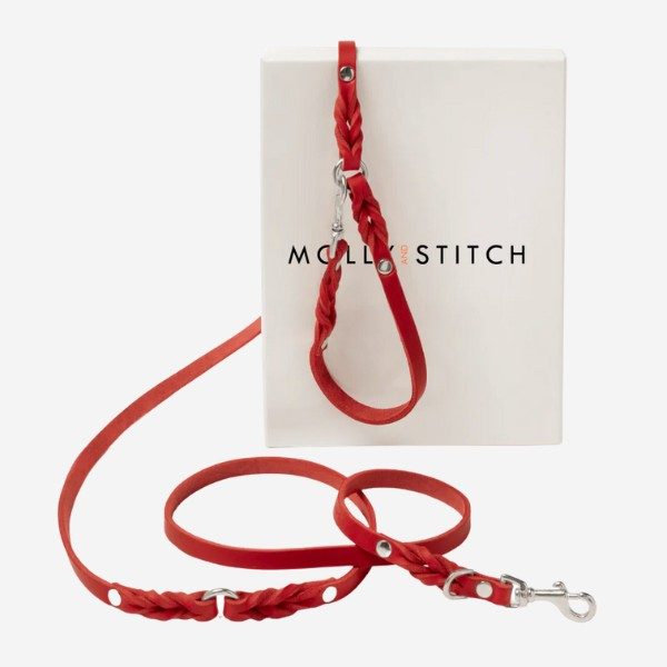 Butter Red // Verstellbare Leine aus weichem Leder (rot)
