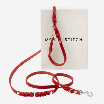 Butter Red // Verstellbare Leine aus weichem Leder (rot)