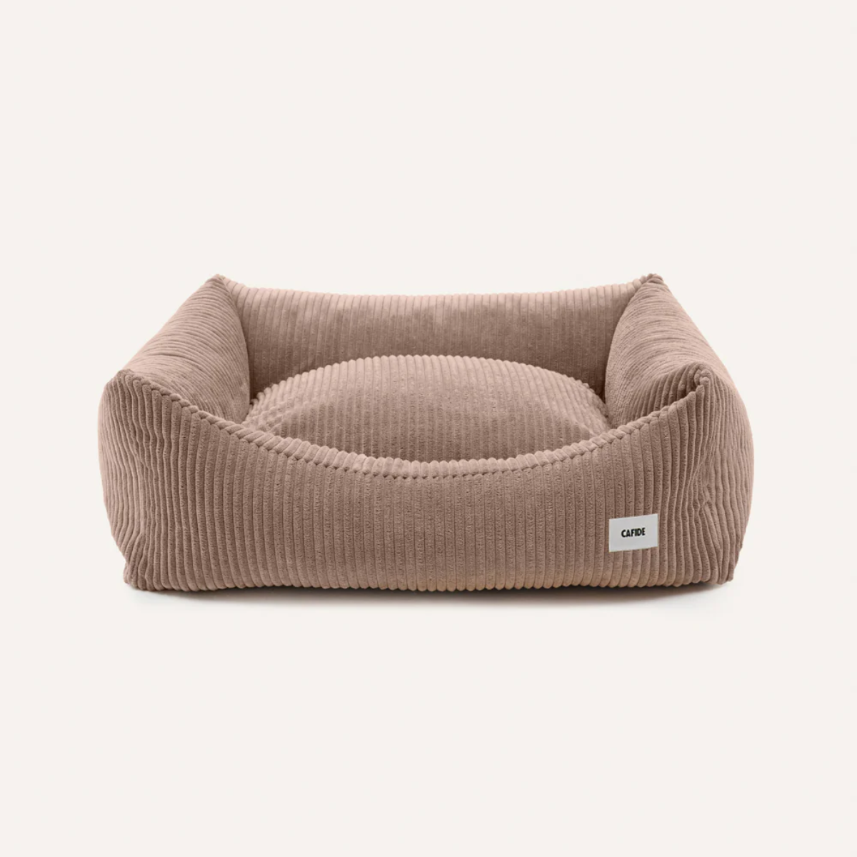 Cafide Snozy // Weiches und waschbares Hundebett aus Samt (beige) 