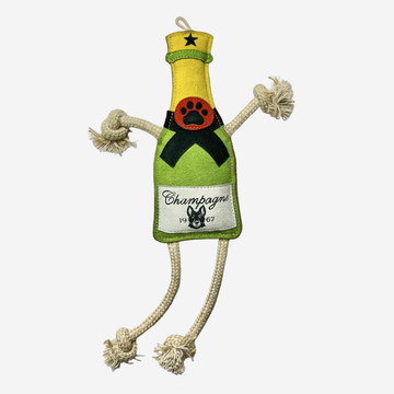 Funny Zoo Champagner // Natürliches Hundespielzeug aus Wildleder und Seil