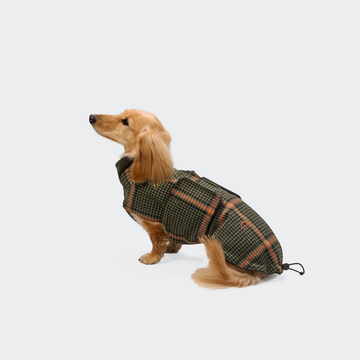 Cloud7 Brooklyn, Gravhund // Varm og vandafvisende hundejakke (flannel tartan green)