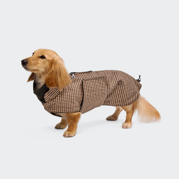 Cloud7 Brooklyn, Gravhund // Varm og vandafvisende hundejakke (houndstooth)