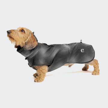 Cloud7 ACTIVE, Dackel // Wasser- und winddichte Regenjacke mit Reflektoren (schwarz)