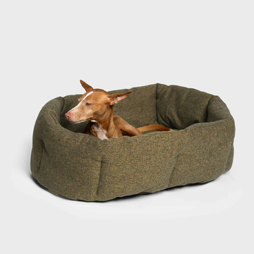 Cloud7 Hundebett Lazy // Weiches Hundebett mit hohem Rand (Melange Olive)