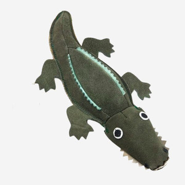 Colin das Krokodil // Hundespielzeug aus Jute und Wildleder (Krokodil)