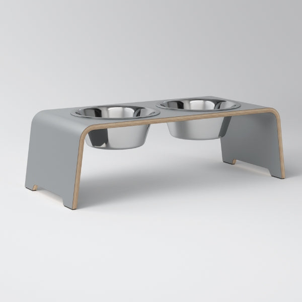 dogBar, Steel Bowls // Futter- und Wassernapfständer (grau)