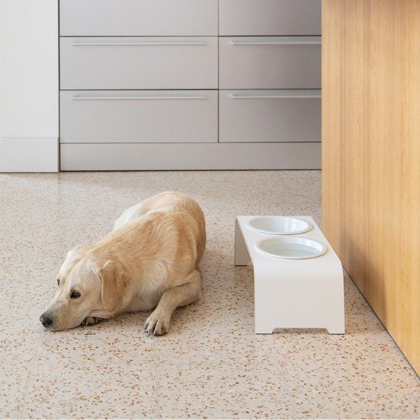 dogBar, Porzellannäpfe // Futter- und Wassernapfständer (weiß)