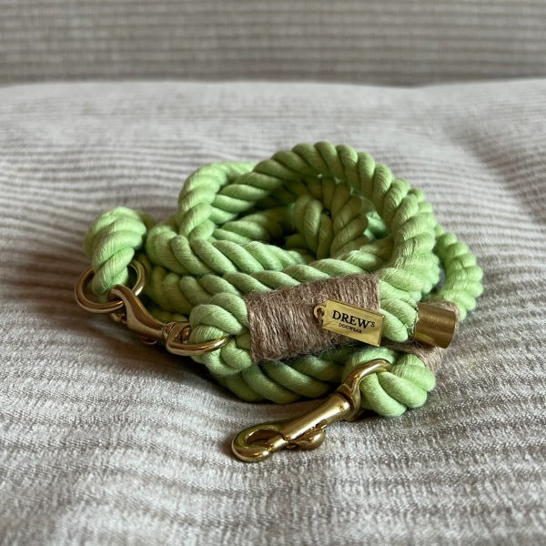 Drew's Dogwear Lime // Geflochtene Hundeleine aus weichem Seil (grün)